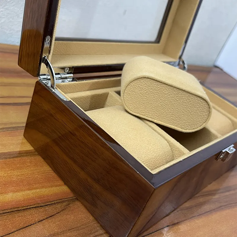 3 Slot Wooden Coffee Watch Organizer Box and Gift Case